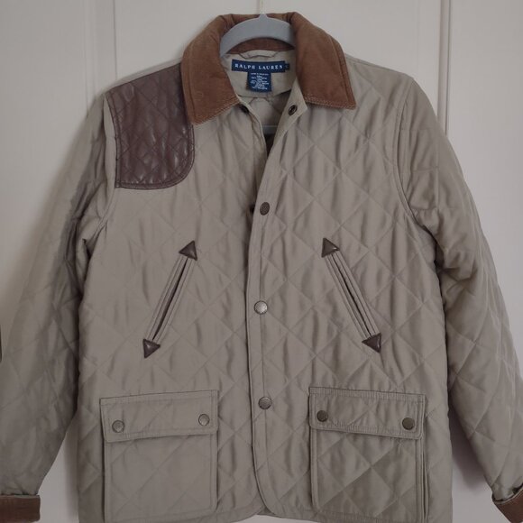 Ralph Lauren Quilted Jacket W/ Corduroy & Lambskin Trim Sz Small - Picture 2 of 8
